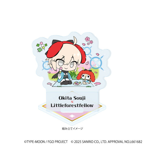 『Fate/Grand Order×サンリオキャラクターズ』アクリルスタンドプレート21/沖田総司×リトルフォレストフェロォ(コラボイラスト)